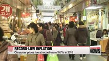 Korea's consumer prices rise at record-low of 0.7% in 2015