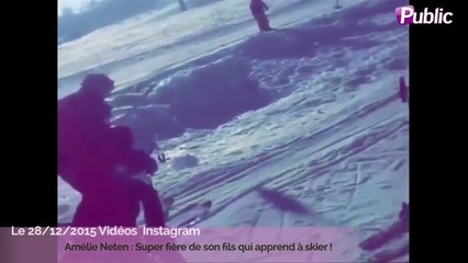 Exclu Vidéo : Amélie Neten : Super fière de son fils qui apprend à skier !