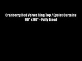 Cranberry Red Velvet Ring Top / Eyelet Curtains 90 x 90 - Fully Lined