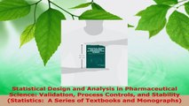 PDF Download  Statistical Design and Analysis in Pharmaceutical Science Validation Process Controls and PDF Full Ebook