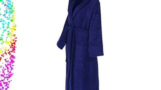 Ladies Hooded Cotton Terry Towelling Bathrobe by Florentina - Blue (Small)