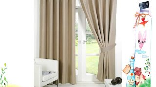 Pair of BEIGE 66 Width x 108 Drop  Supersoft Thermal Blackout EYELET / RING TOP Curtains Including