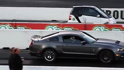SMART CAR vs. MUSTANG. You'll have to see this epic race to believe it...