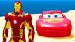 The Avengers : IRON MAN Playtime w/ his RED Lightning McQueen Pixar CARS + Kids Songs