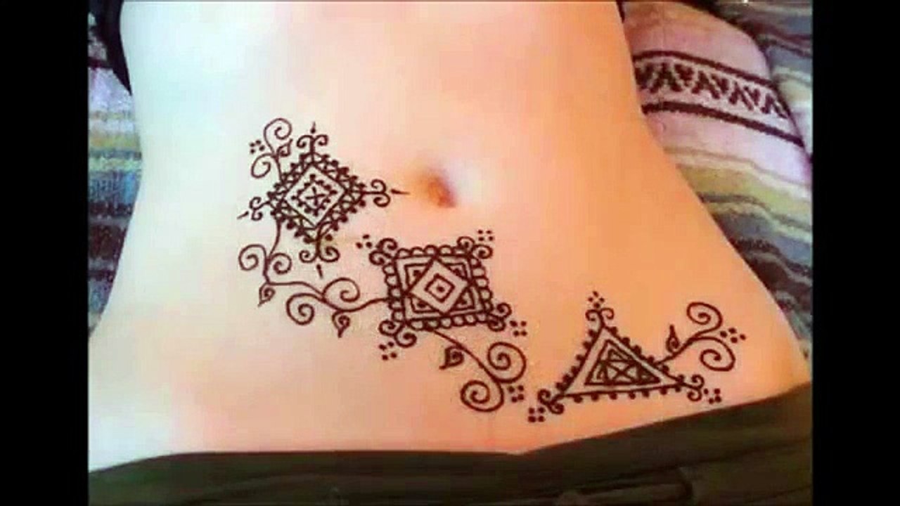 Stylish Belly Stomach Mehandi Henna Designs