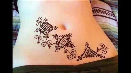 Stylish Belly Stomach Mehandi Henna Designs