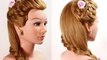 Braided flower hairstyle for long hair. Romantic hairstyles.