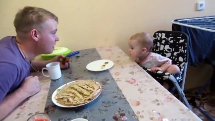 Малышка показывает характер. Разговор папы с дочкой. Приколы с детьми