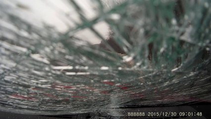 Download Video: Massive Ice Sheet flies from Car and destroys Windshield on the Highway