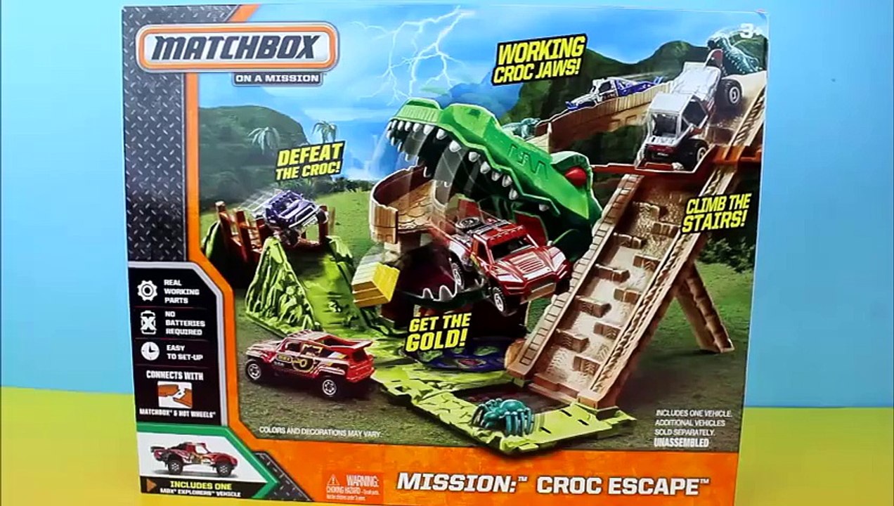 Matchbox On a Mission  Croc Escape Lightning McQueen gets eaten by Croc Mater saves him