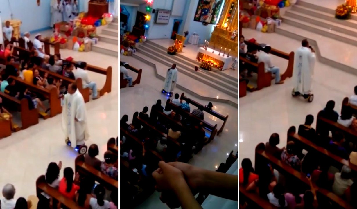 Priest Fired For Using a Hoverboard During Christmas Mass