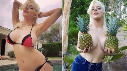 Courtney Stodden Can Barely Hide Her BOOBS Behind Pineapples