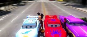 HULK, MICKEY MOUSE & SPIDER MAN drive Disney Pixar Cars LIGHTNING MCQUEEN, DINOCO & RAMONE