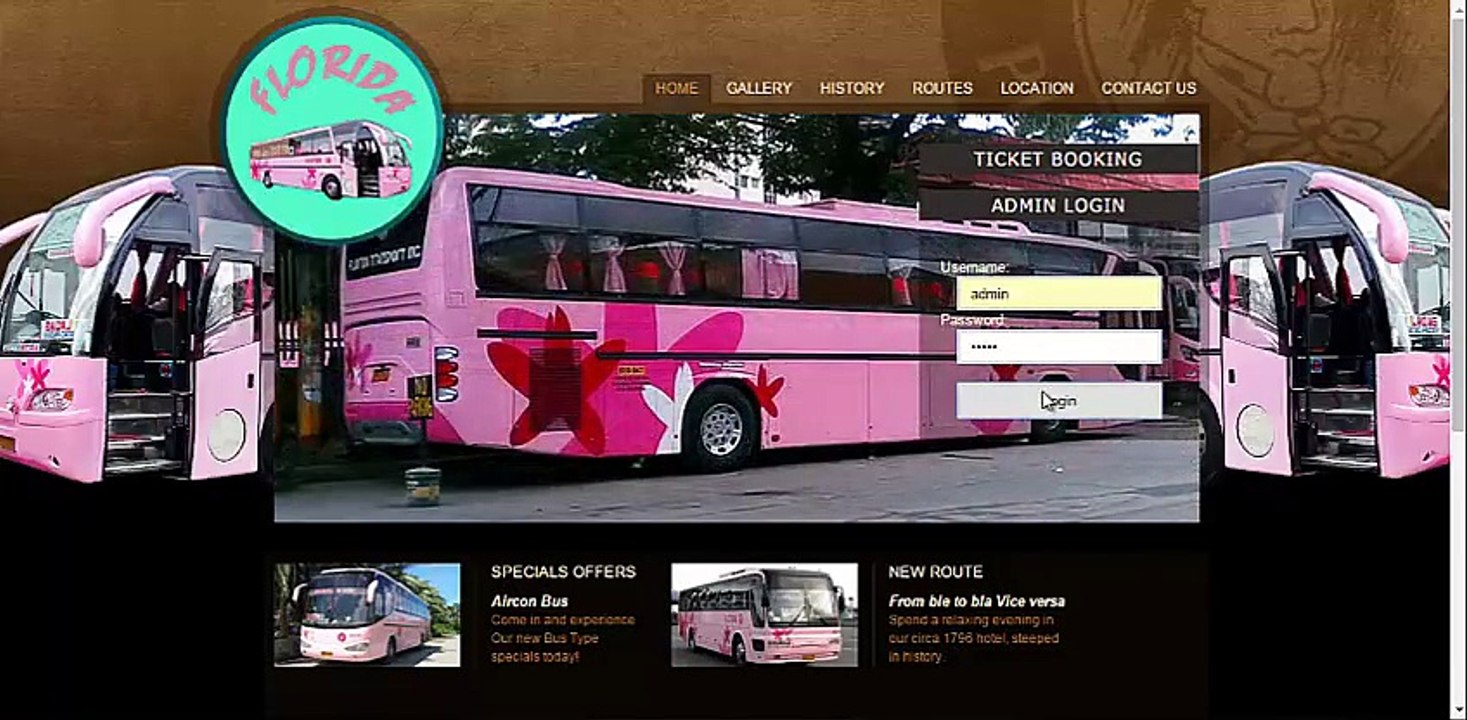 Bus Reservation System in PHP/MYSQL/HTML/CSS