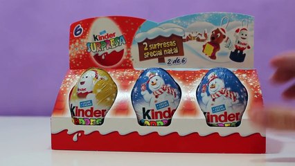 6 Huevos Kinder Sorpresa de Navidad Christmas Surprise Eggs