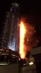 Fire at the Address Hotel outside the Dubai Mall