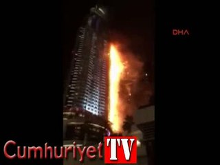 Dubai'deki 63 katlı gökdelende yangın çıktı