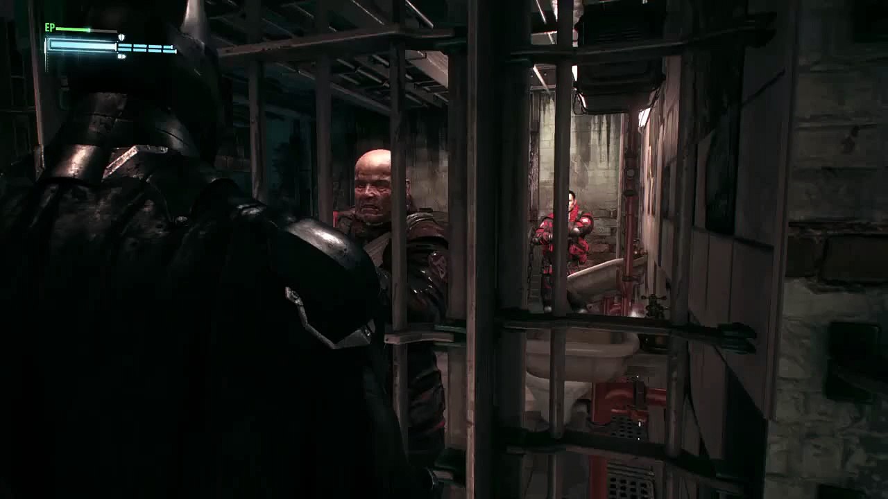 BATMAN ARKHAM KNIGHT Miliz Soldat GCPD Hintergintter  kopf schlag