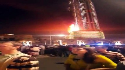 Fire at the Address Hotel outside the Dubai Mall