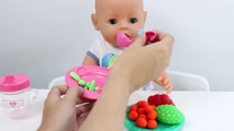 Nenuco Baby Doll Lunch Time Play Doh Food Girl Baby Doll Change Diaper Newborn Care Toy Videos