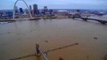 Drone Footage Shows Gateway Arch and Mississippi River Flooding
