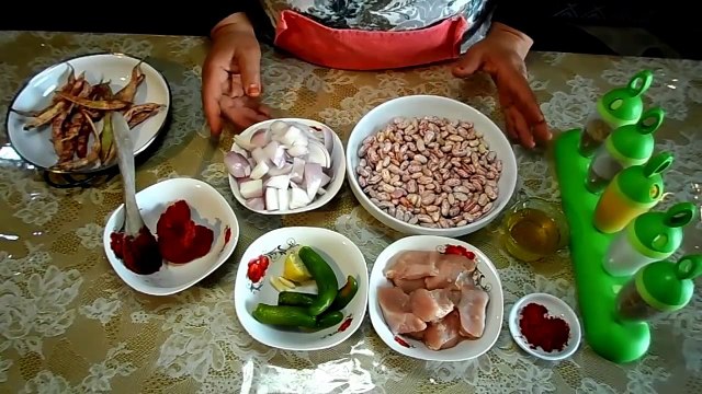 فاصوليا حمراء طرية بلحم الديك الرومي - المطبخ التونسي - haricots rouges -Tunisian Cuisine