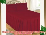 King Size Bed Fitted Bedspread Red With 2 Pillow Shams Luxurious Hotel Quality 200 Thread Count