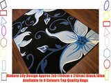 Modern Lily Design Approx 7x5 (150cm x 210cm) Black/Blue Available In 9 Colours Top Quality