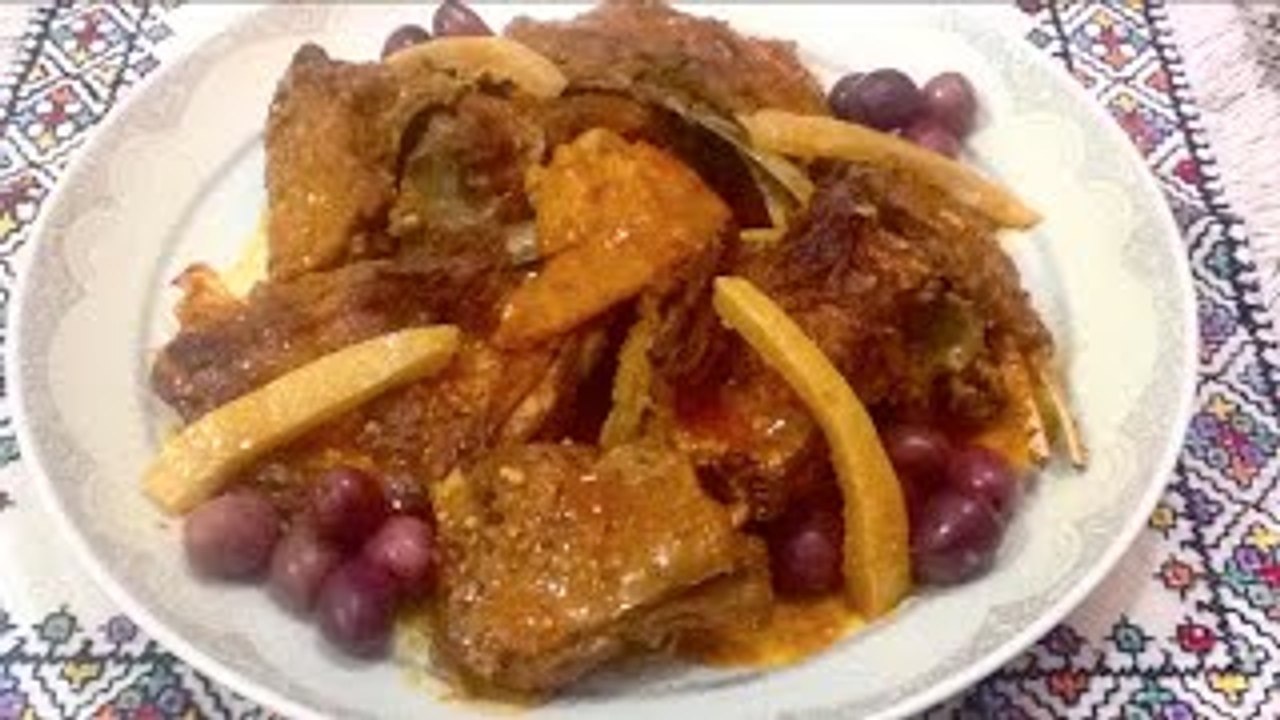 طاجين اللحم المحمر الرائع على الطريقة المغربية التقليدية من المطبخ المغربي مع ربيعة viande Mhamme