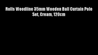 Rolls Woodline 35mm Wooden Ball Curtain Pole Set Cream 120cm