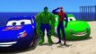 Hulk and SpiderMan having Fun With Disney Pixar Cars Lightning McQueen Custom Colors Blue