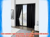 THERMAL BLACKOUT CURTAINS - BLACK - 90 inch x 90 inch Pencil Pleat