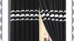 66x72 Glamour Black With Silver Trim / Ribbon Luxurious 200 Thread Count Lined Curtain Pair