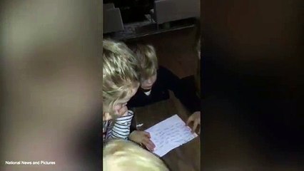 Matthew reads out letter from Santa inviting him yom Lapland