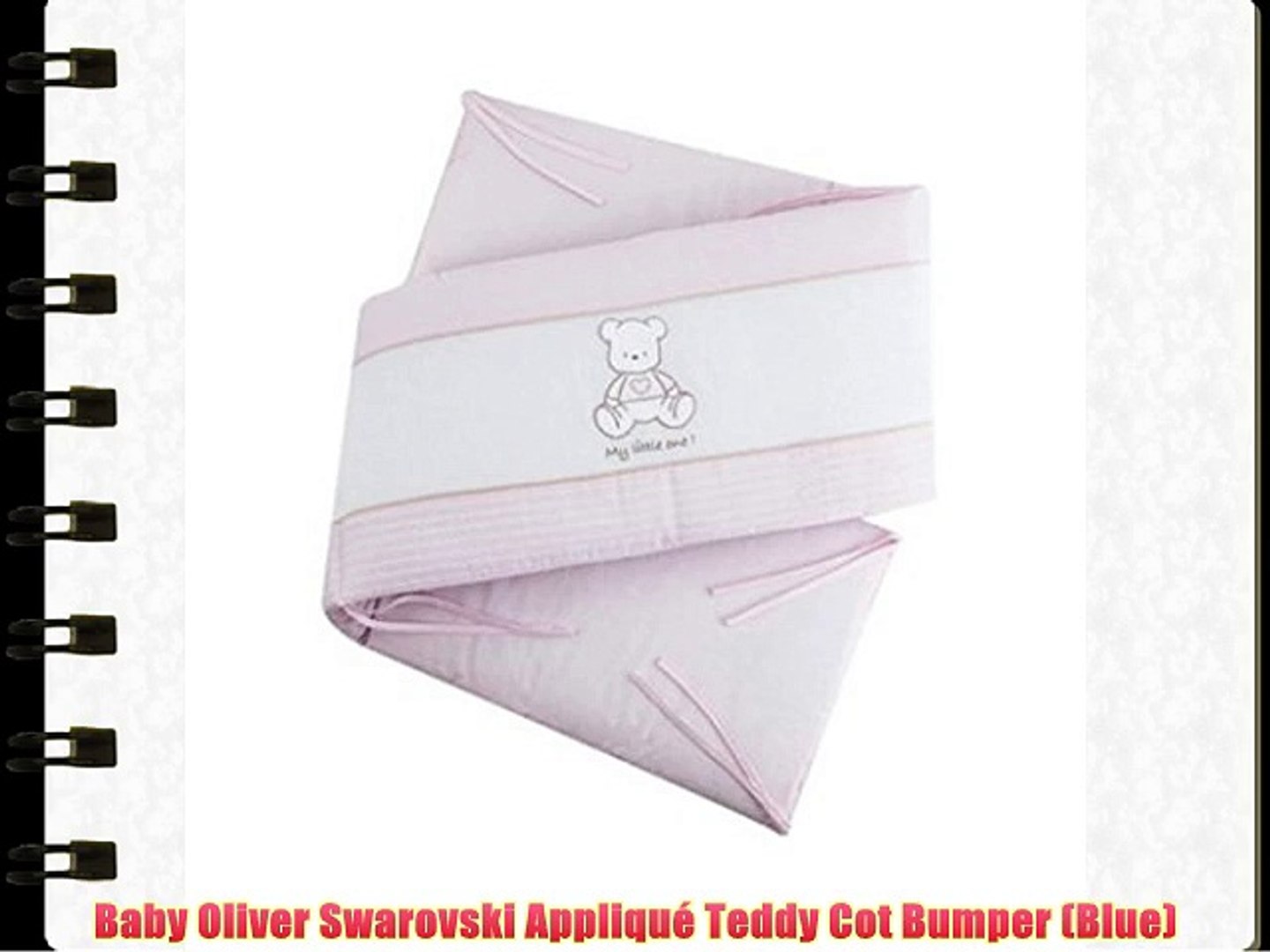 Baby Oliver Swarovski Appliqu Teddy Cot Bumper Blue Video