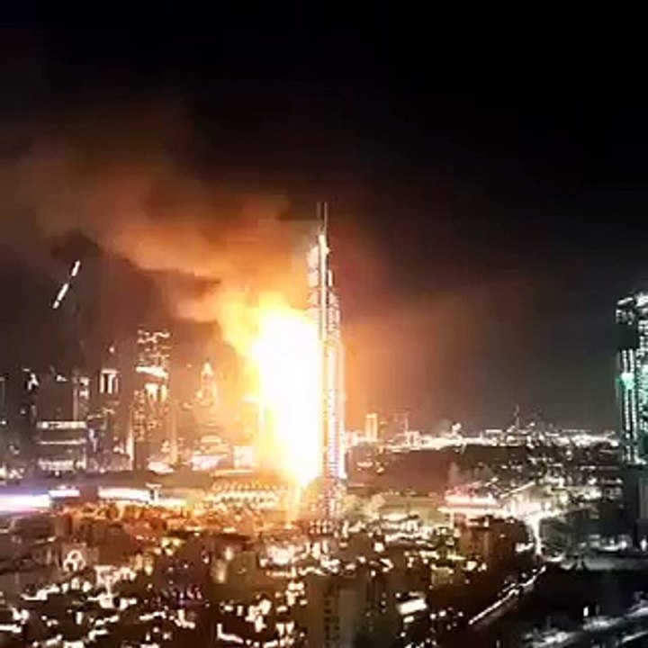 Fire  Address hotel -Downtown Dubai infront of Burj Khalifa 2016