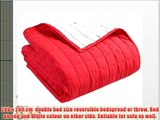 Homescapes - 100% Cotton Reversible Twin Colour Quilted Bedspread Throw - Red