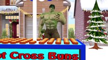 Yellow Spiderman And Hulk Cartoons Dancing And Singing Hot Cross Buns Children Nursery Rhymes