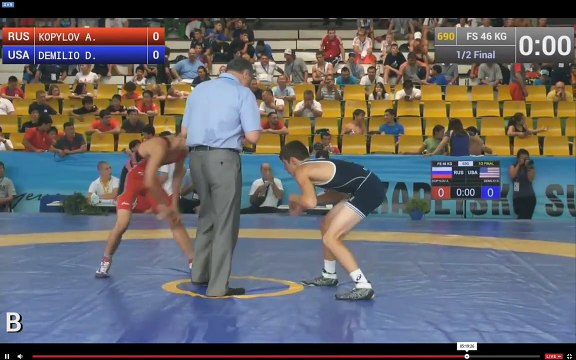 Борьба вольная. Первенство мира 2015г (Сараево). Полуфинал в весе 46 кг. RUS - USA