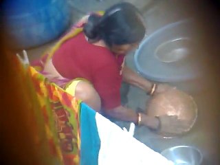 woman washing clothes