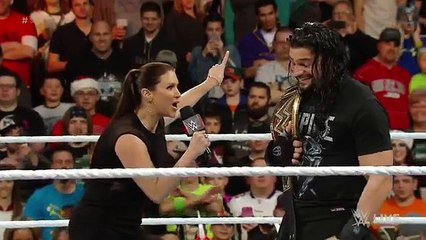 Stephanie McMahon wipes the smile off Roman Reigns face Raw December 21 2015