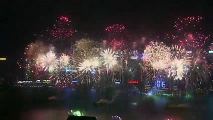 Hong Kong Fireworks New Year Eve 2016