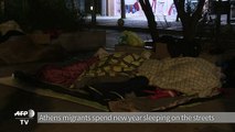Athens migrants spend new year sleeping on the streets