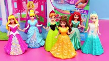 Barbie Dollhouse & Disney Princess MagiClip Dolls Castle with Frozen Elsa, Cinderella, Bel