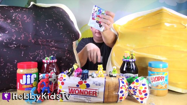 Worlds BIGGEST PEANUT BUTTER Sandwich! Surprise Egg + Jelly PBJ HobbyKidsTV