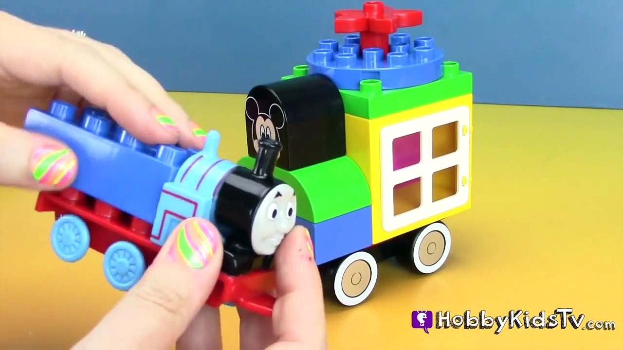 Mickey Mouse Train! Thomas the Train Joins with Disney Car Mater Duplo Play Doh LEGO by Ho