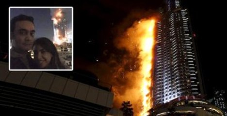 Çift, Dubai'de Yanan Gökdelenin Önünde Selfie Çektirdi