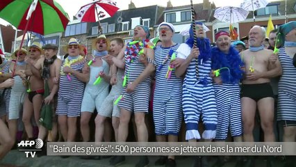 "Bain des givrés": 500 personnes se jettent dans la mer du Nord