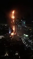 Dubai Hotel Fire new video from top