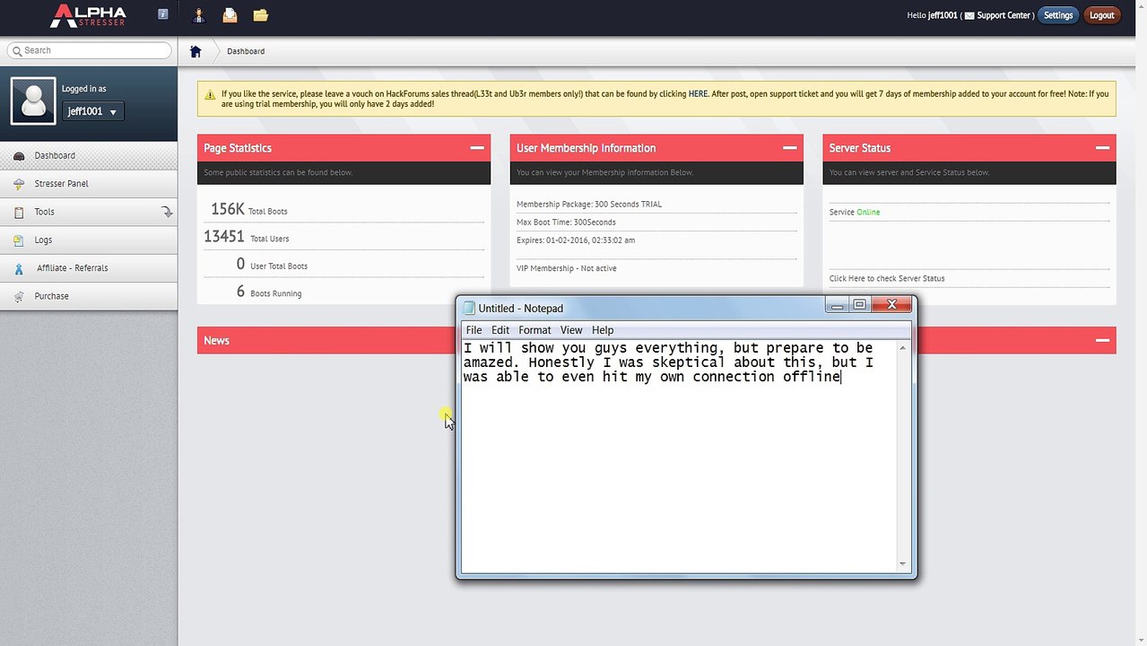 Incredible ip stresser and booter (Alphastress.com)